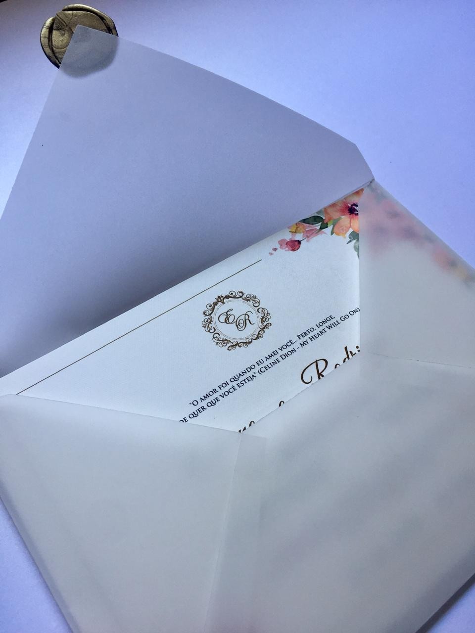 convite envelope transparente 