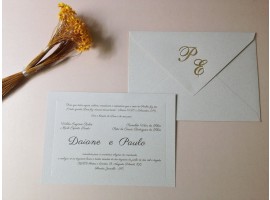 lindo convite envelope no papel reciclado com hotstamp