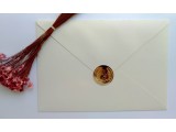 convite envelope com placa de metal