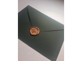 Convite envelope cor verde com lacre de cera 